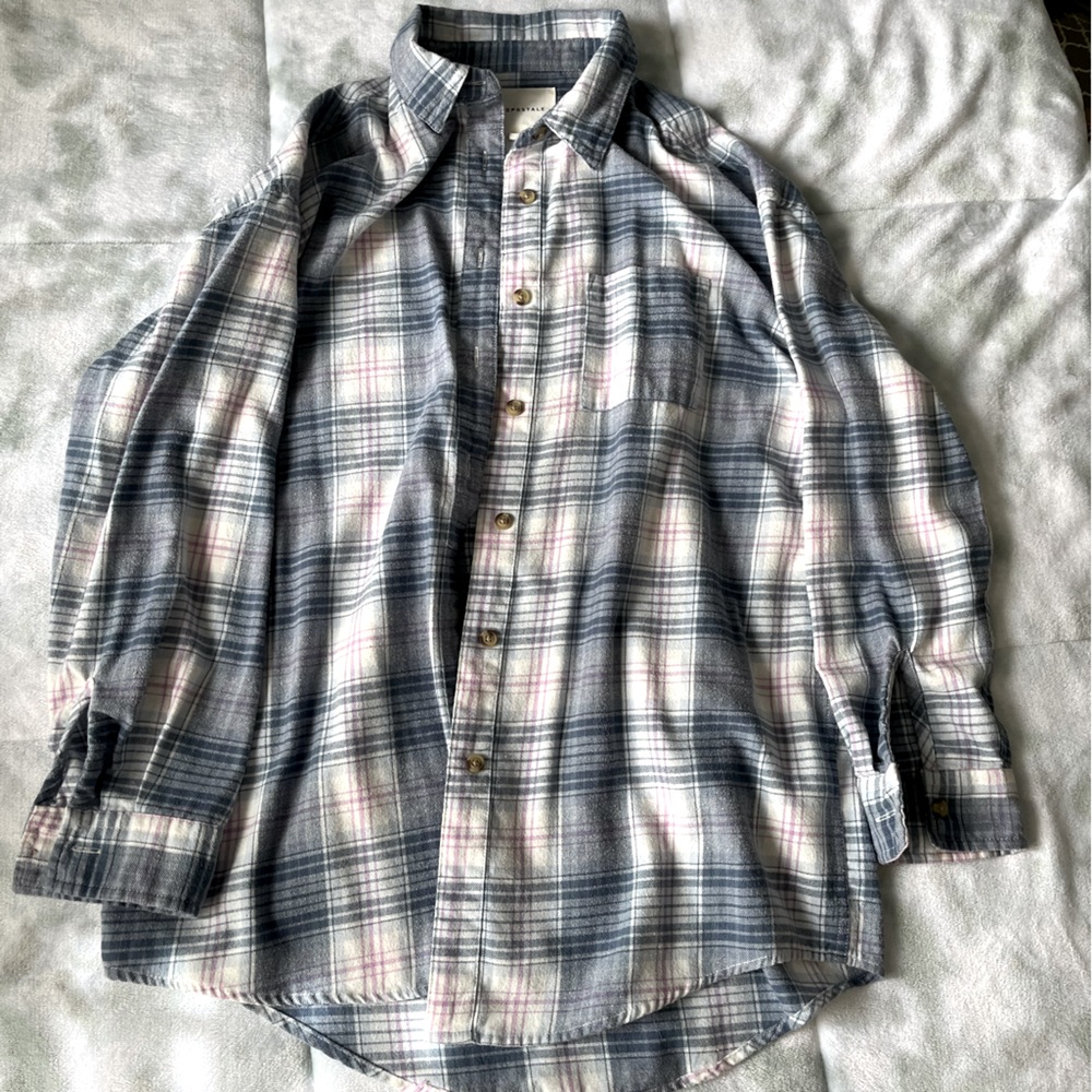 Boyfriend Plaid Button-Down Shirt